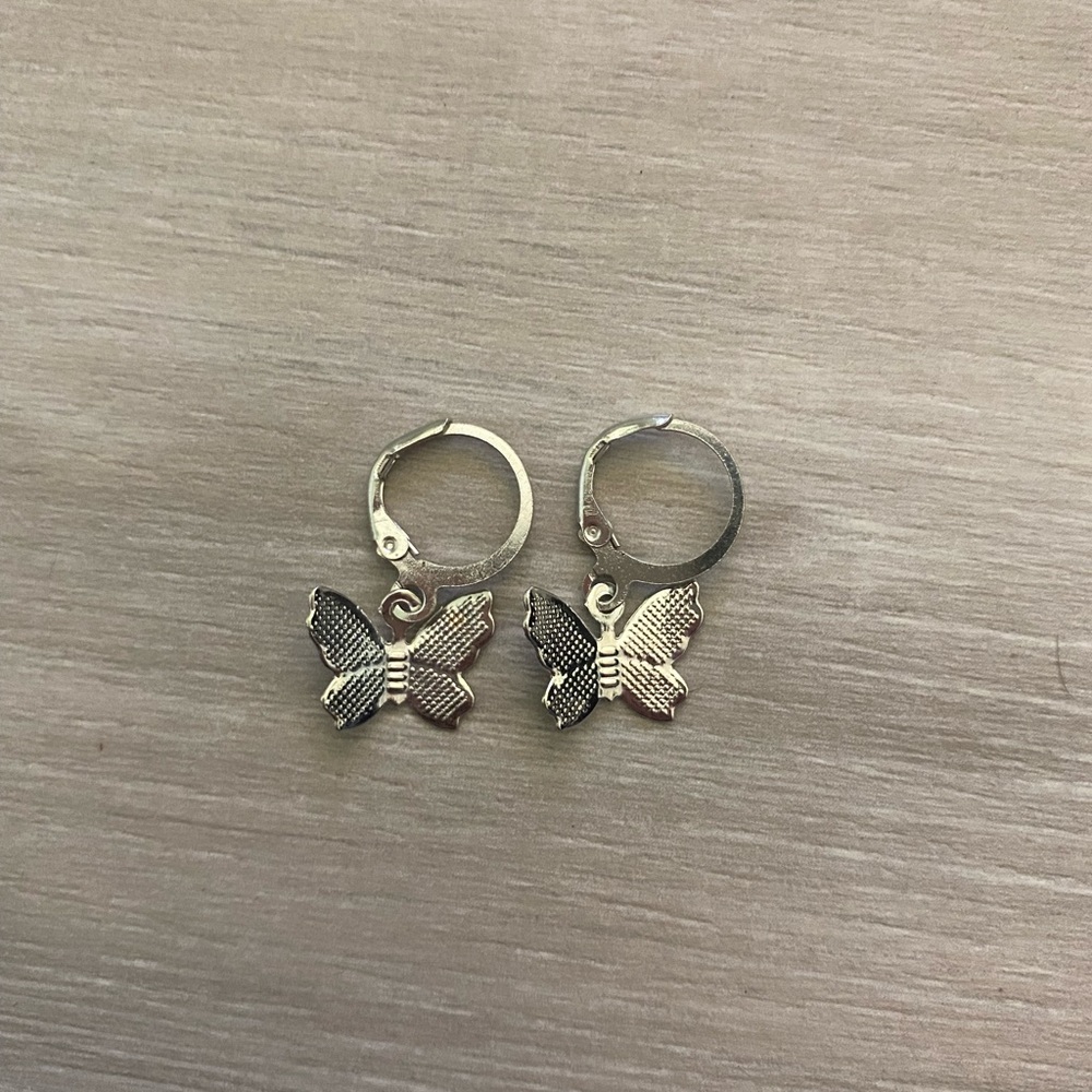 silver butterfly earrings